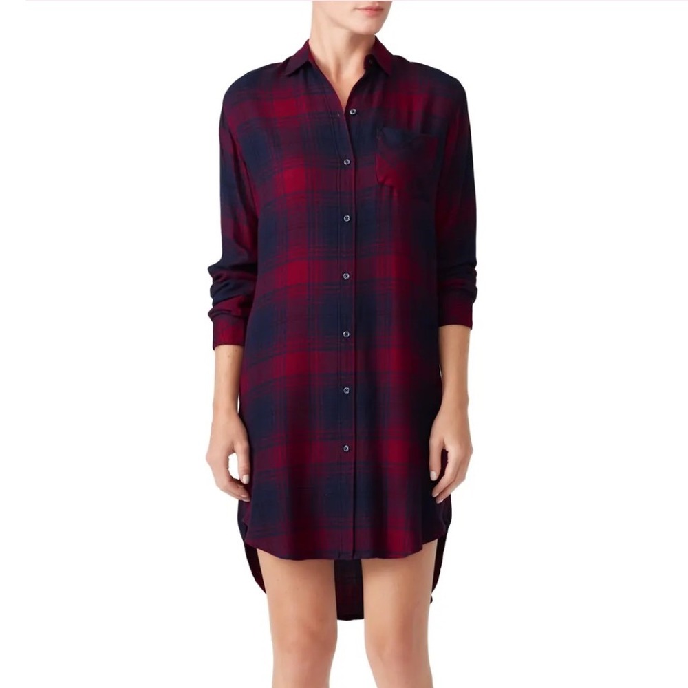 Rails Bianca Currant Navy Shirt‎ Dress Size Medium
